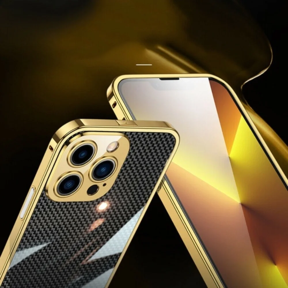 iPhone 13 Pro Max Metal Carbon Fiber Case